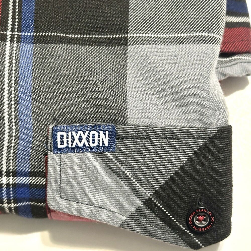 Dixxon Flannel Shirt Men’s Size 4X PLISSKEN Red Grey Plaid Long Sleeve - Picture 8 of 8